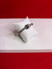 Pure Silver Oxidized Om Trishul Kada (MK78)