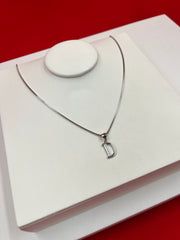 Pure Silver “D” Pendant Necklace