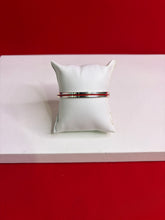 Pure Silver Red Meena Bangle (2.4) (SB33)