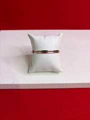 Pure Silver Red Meena Bangle (2.4) (SB33)