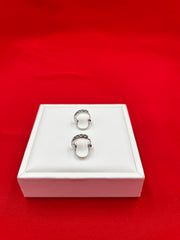 Green & white Silver Hoops