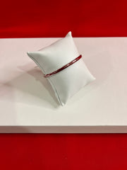 Pure Silver Red Meena Bangle 2.4 (SB32)