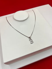 Pure Silver “B” Pendant Necklace