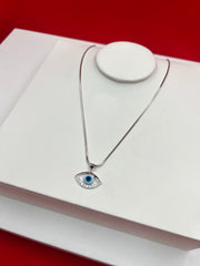 Evil-Eye Silver Pendant Necklace