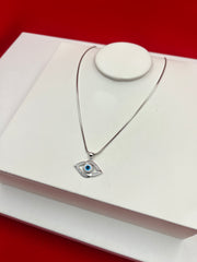 Evil-Eye Silver Pendant Necklace