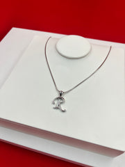 Pure Silver “R” Pendant Necklace