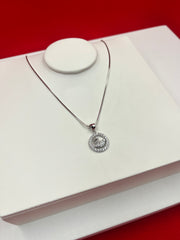 Crystal Swan Silver Pendant Necklace (WN115)