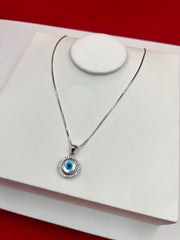 Round Evil-eye Pendant Necklace (WN117)