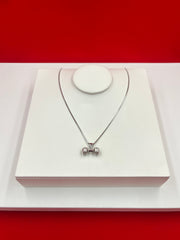 Dumbbell Silver Pendant Necklace