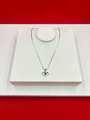 Evil-Eye Silver Pendant Necklace