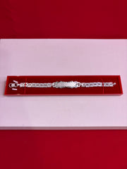 Pure Silver Rakhi Name Engraving Bracelet (NB36)