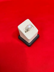 Pure Silver Pearl Ring Size 6