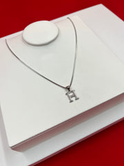 Pure Silver “H” Pendant Necklace