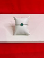 Fancy Clover Leaf Pure Silver Bangle Bracelet 2.4 (SB83)