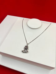 Cat Oxidized Silver Pendant Necklace