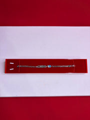 Pure Silver Rakhi Name Engraving Bracelet (KNB13)
