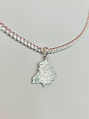 Silver Punjab Map Pendant