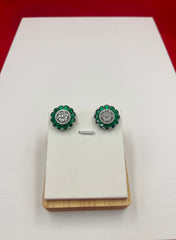 Beautiful Rich Green Round Earrings