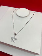 Sparkling Star Silver Pendant Necklace