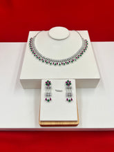 Ruby Emerald Teardrop Choker Set