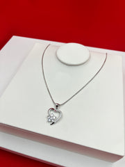 Heart & Blossom Pendant Necklace