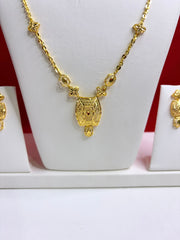 Pure Silver Gold Plated Necklace Set (GPS 3)