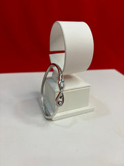 Women’s Pure Silver Evil Eye Bangle Bracelet (SB145)