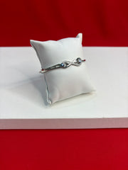 Women’s Pure Silver Evil Eye Bangle Bracelet (SB145)