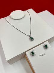 Green Square Spark Pendant set