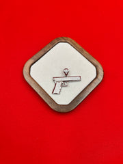 Gun & Diamond silver Pendant