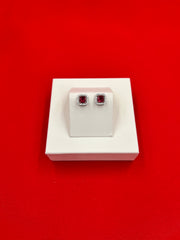 Pink Silver Stud Earrings