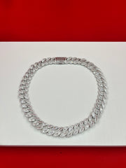Iced-out Pure silver Chain 20”