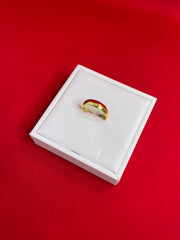 Pure Silver Gold Plated Band Size 11