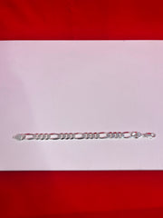 Men Pure Silver Figaro Bracelet MB26