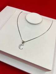 Pure Silver “C” Pendant Necklace