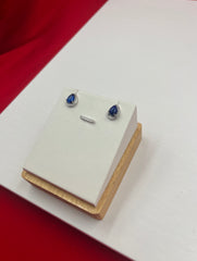 Dark Blue Silver Stud Earrings