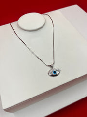 Evil-Eye Silver Pendant Necklace