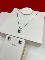 Green Square Spark Pendant set