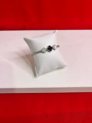 Fancy Clover Leaf Pure Silver Bangle Bracelet 2.4 (SB79)