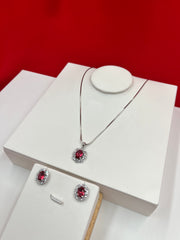 Pink Garnet Glow Pendant Set