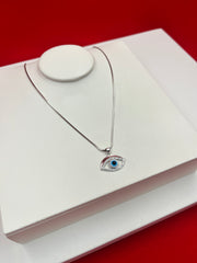 Evil-Eye Silver Pendant Necklace