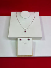 Pure Silver Magenta Elevated Heart Pendant Set (WN148)