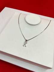 Pure Silver “K” Pendant Necklace