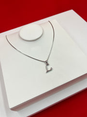 Pure Silver ”L” Pendant Necklace