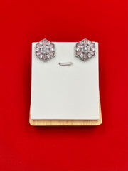 Pink Hexagon Starlight Silver Earrings