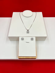 Diamond Square Shine Pendant Set