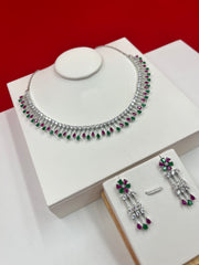 Ruby Emerald Teardrop Choker Set