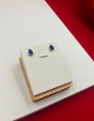 Dark Blue Silver Stud Earrings