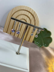 Purple dangling Stone Earrings