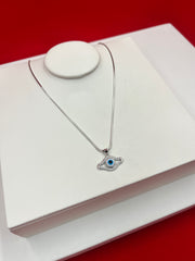 Evil-Eye Silver Pendant Necklace